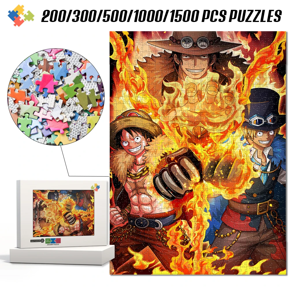 Anime Customizable Puzzles Anime Diy Educational Toy Puzzle One Pieces Multiple Sizes Wood/cardboard Montessori Toys Best Gifts