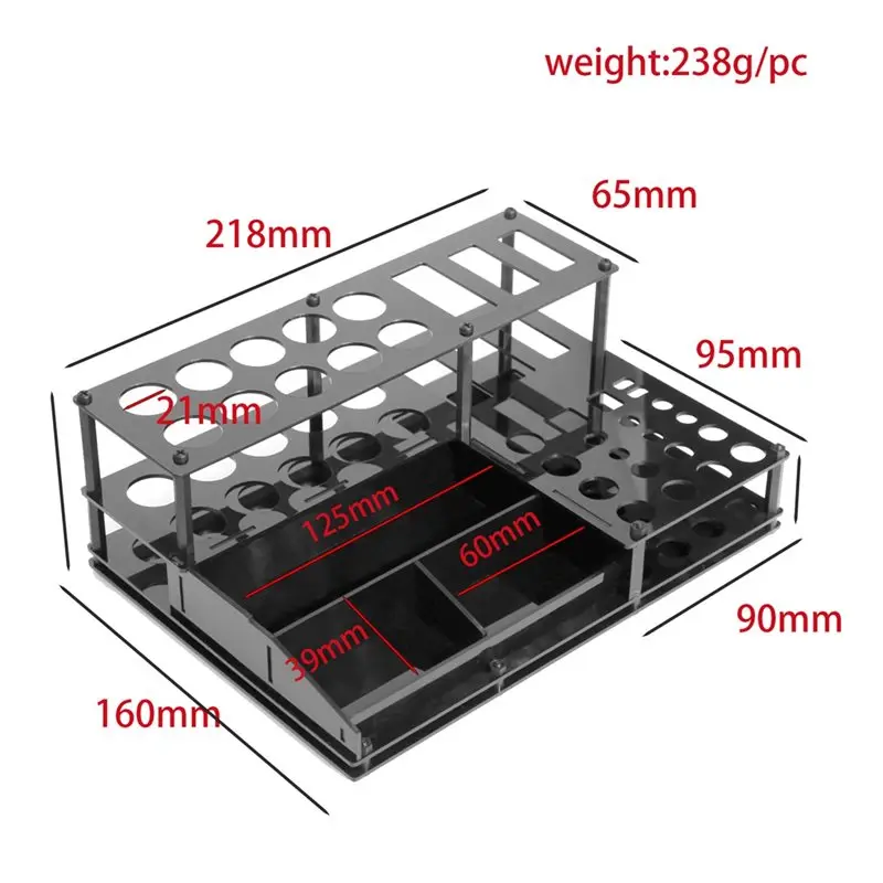 Acrylic Screwdriver Holder For Model Cars With Round Holes And Slots- Tool Stand For Workbench Organization Storage