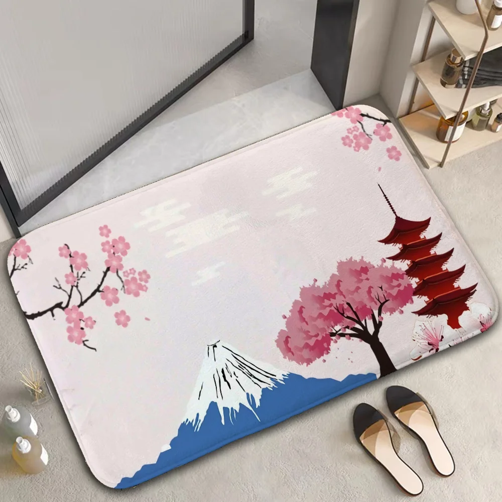 Cherry Blossoms Kitchen Carpet Door Mat Prayer Rug Rugs Floor Mats House Entrance Mat Foot Bathroom Bath Non-slip Home Textile