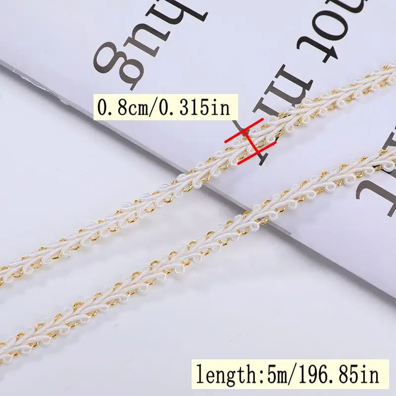각 팩에 5Meters/196.85In 새로운 의류 액세서리 레이스 용품 드레스 친밀한 0.8cm 리본 레이스가있는 절묘한 모자