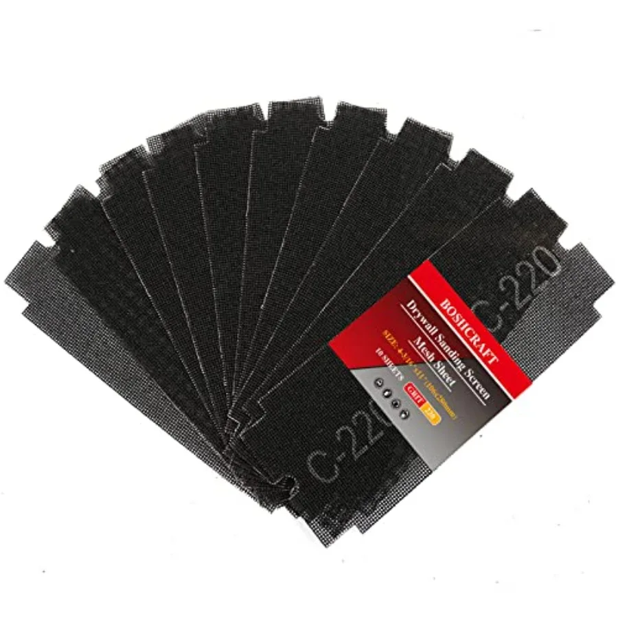 

220 Grit Sanding Screen Mesh Sheet, 15 Pcs Drywall Sandpaper Assortment Wet or Dry Sandpaper for Wood Metal Automative Hand San