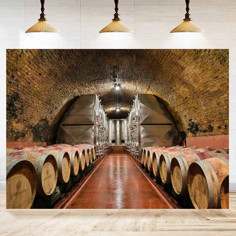 Wine Barrels Photography Backdrop Medieval Cellar Barn Cowboy European Vintry For Vintage Brick Wall Cellar Interior Background