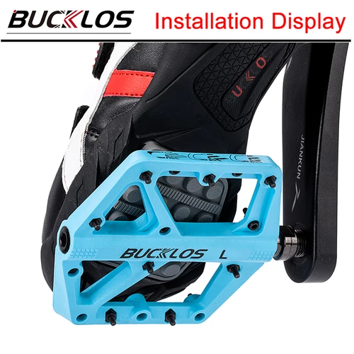Imagen 2 del producto BUCKLOS Pedal de bicicleta de nailon, pedales antideslizantes para bicicleta de montaña, resistente al agua, rodamiento de sello, accesorios para bicicleta de montaña