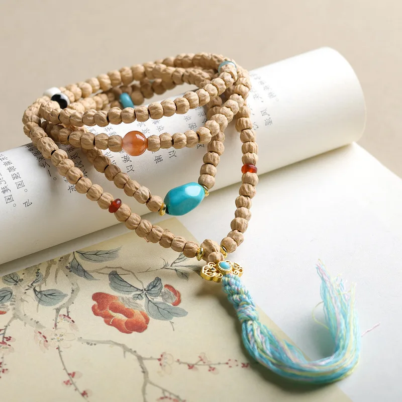 Passion Fruit Seed Four-Strand Bracelet, Natural South Red Agate, Beginner-Friendly Sweater Chain