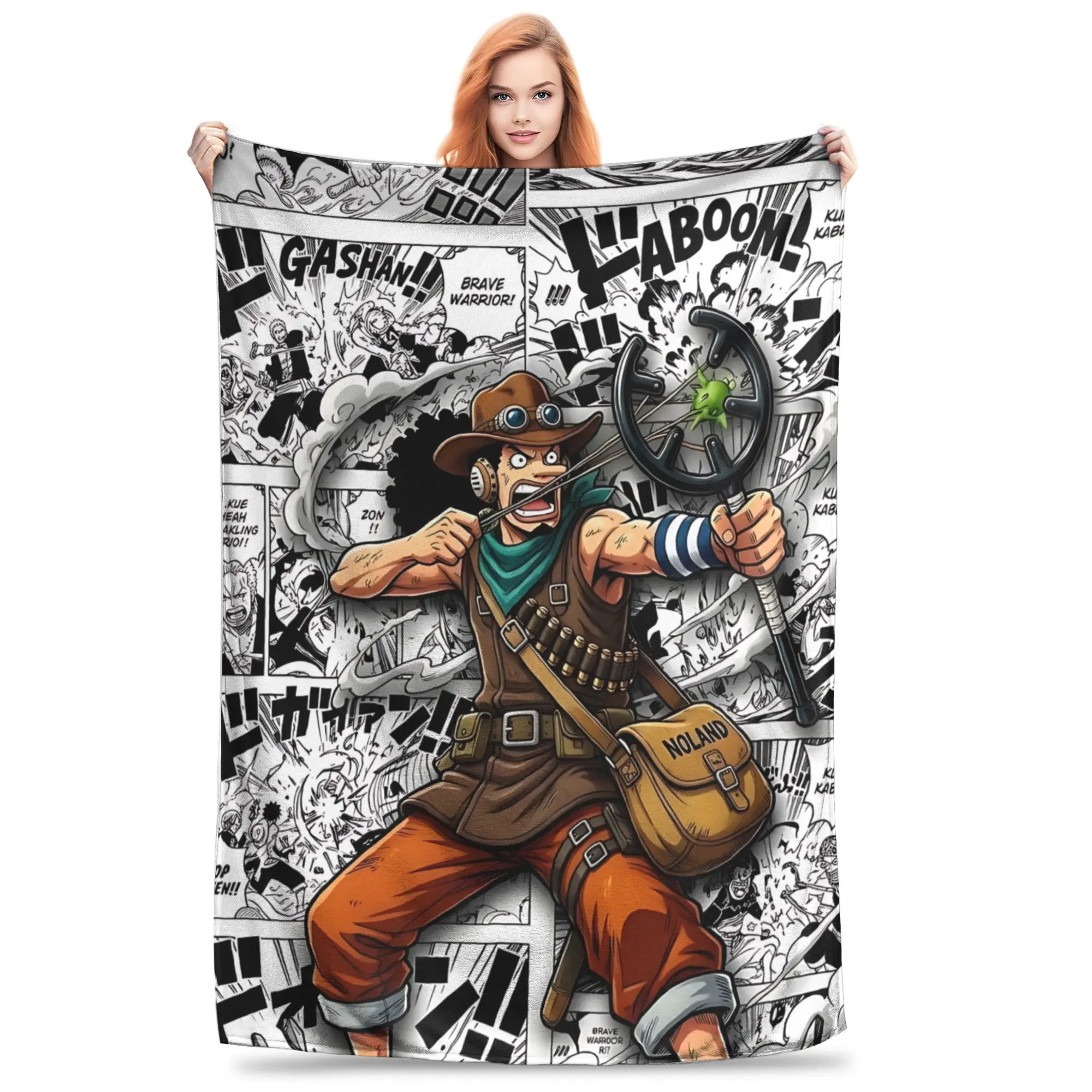 1PC home Cutecore Room Decor One Pieces Usopp Blanket Throw Blanket  Novelty Warm Blanket All Season