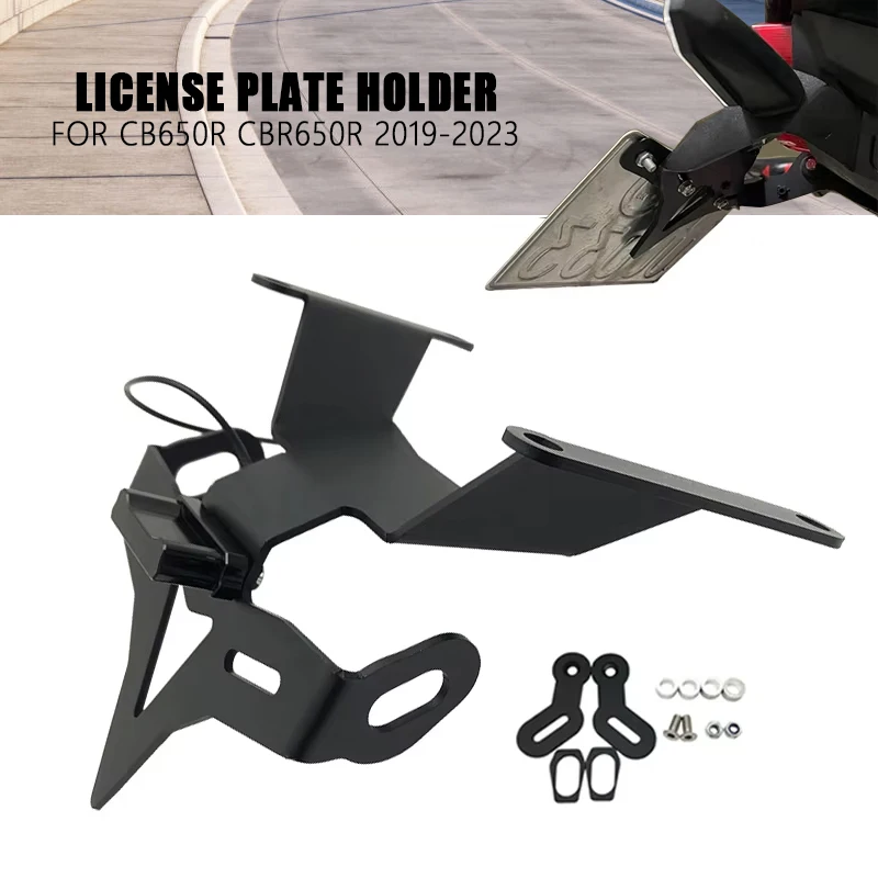 

For Honda CB650R CBR650 CBR 650R CB650 2019-2023 2022 With LED License Plate Holder Tail Light Bracket Tidy Fender Eliminator