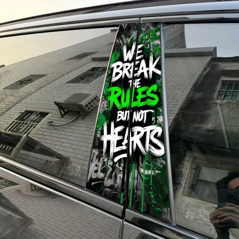 

2 pieces, B-pillar car stickers Text, Graffiti, Car Protective film, suitable for all vehicle models