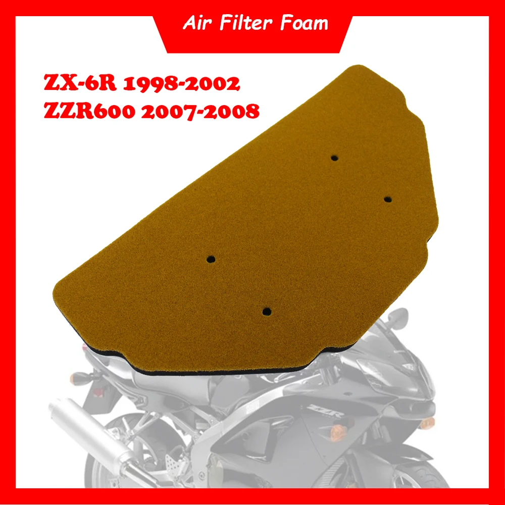 

Motorcycle Air Filter Cleaner Air Intake Filter Foam Sponge For Kawasaki Ninja ZX-6R ZX6R 1998-2002 ZZR600 ZZ-R 600 2007-2008