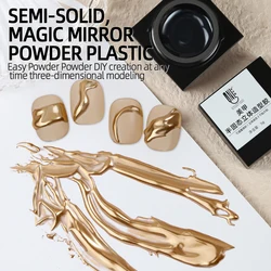 2024 New Semi-solid Magic Mirror Powder Model Gel Polish with Mirror Nail Powder Tranparent Nail Glue Soak Off UV LED Nail Art