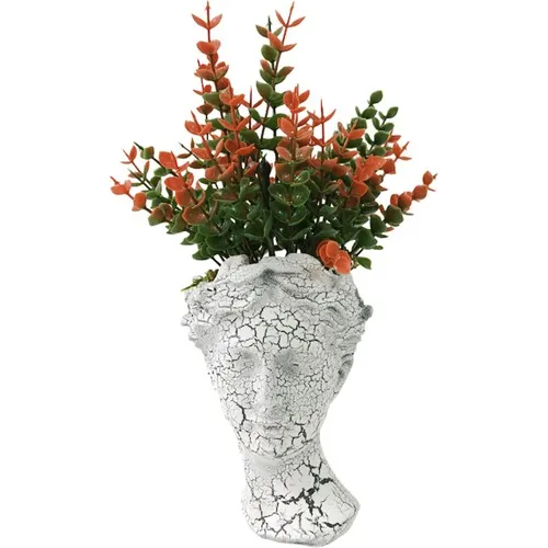 Gift Showcase Helen Concrete Pot also Artificial Flower Red Boxwood Issued 25 cm