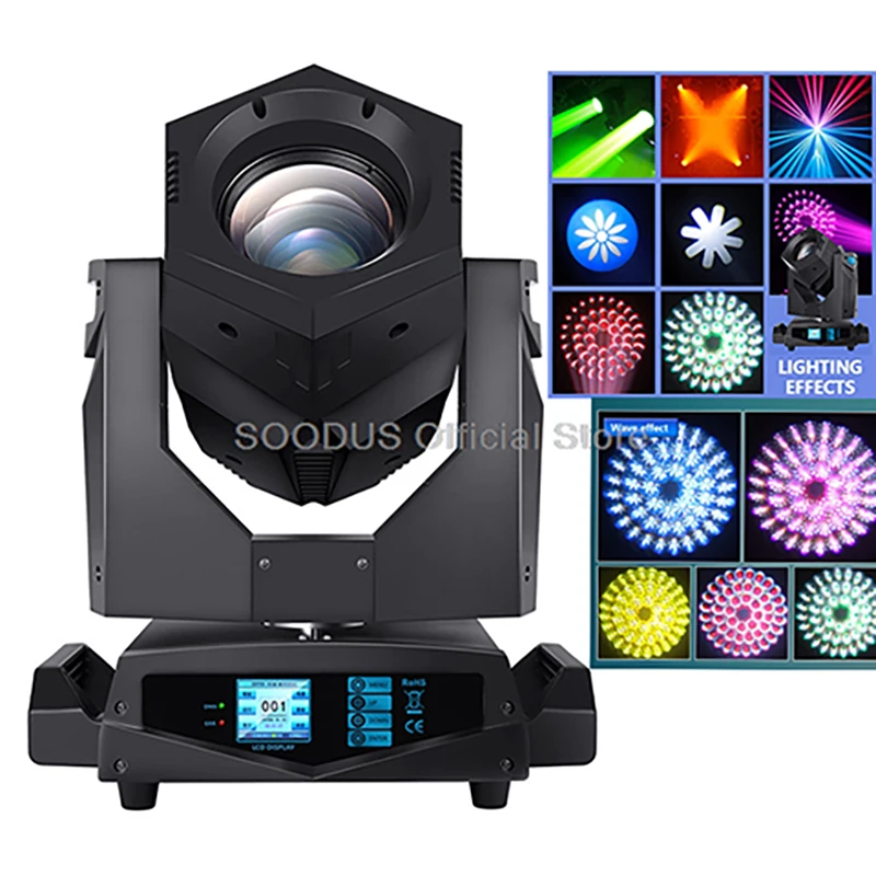 

230W Beam Light Moving Head Lights Spotlight For With Sound Activated with Pattern DMX Control For Stage Lighting Wedding Party