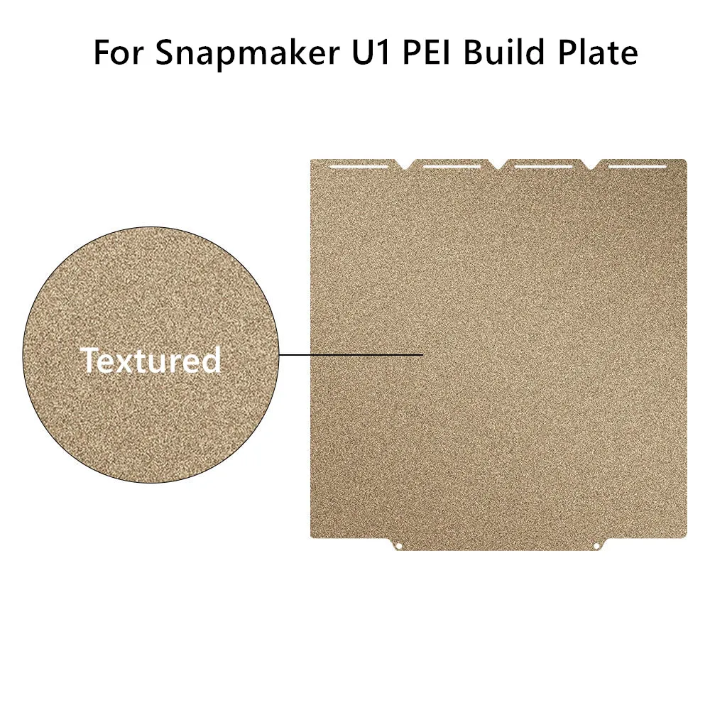 For Snapmaker U1 Build Plate Textured PEI Spring Steel Sheet 276x293mm Double Sided Carbon Fiber PET/Gold PEI Two Version Bed