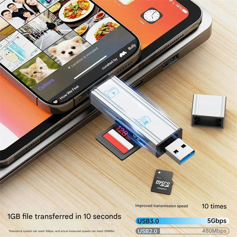 HUB USB C 3.0 Docking Station Micro SD TF Card Reader Sturdy High-Speed Adapter For PC Laptop Smart Memory SD Card Adapter