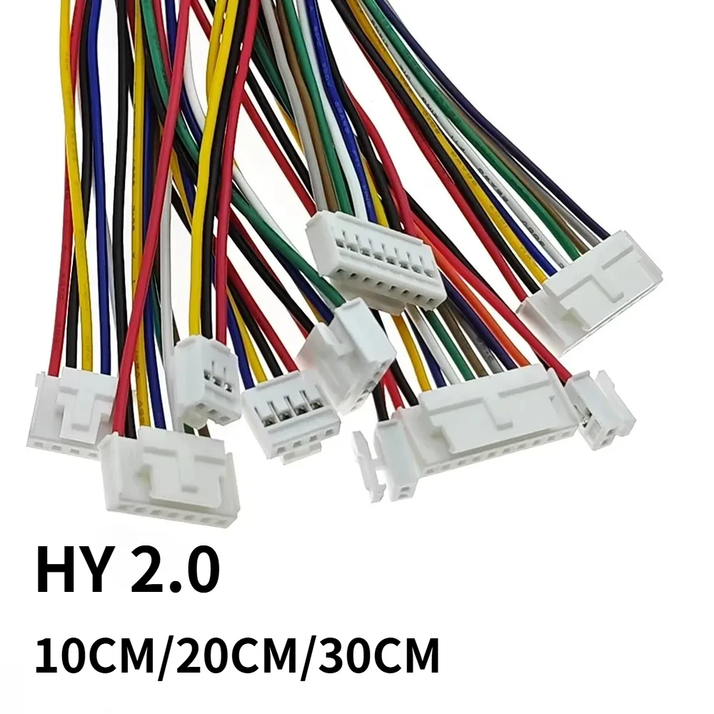 10PCS 2.0mm Pitch HY Harness Cable 26AWG 2/3/4/5/6/7/8/9/10Pin 10/20/30cm Single/Double Same/Reverse Direction
