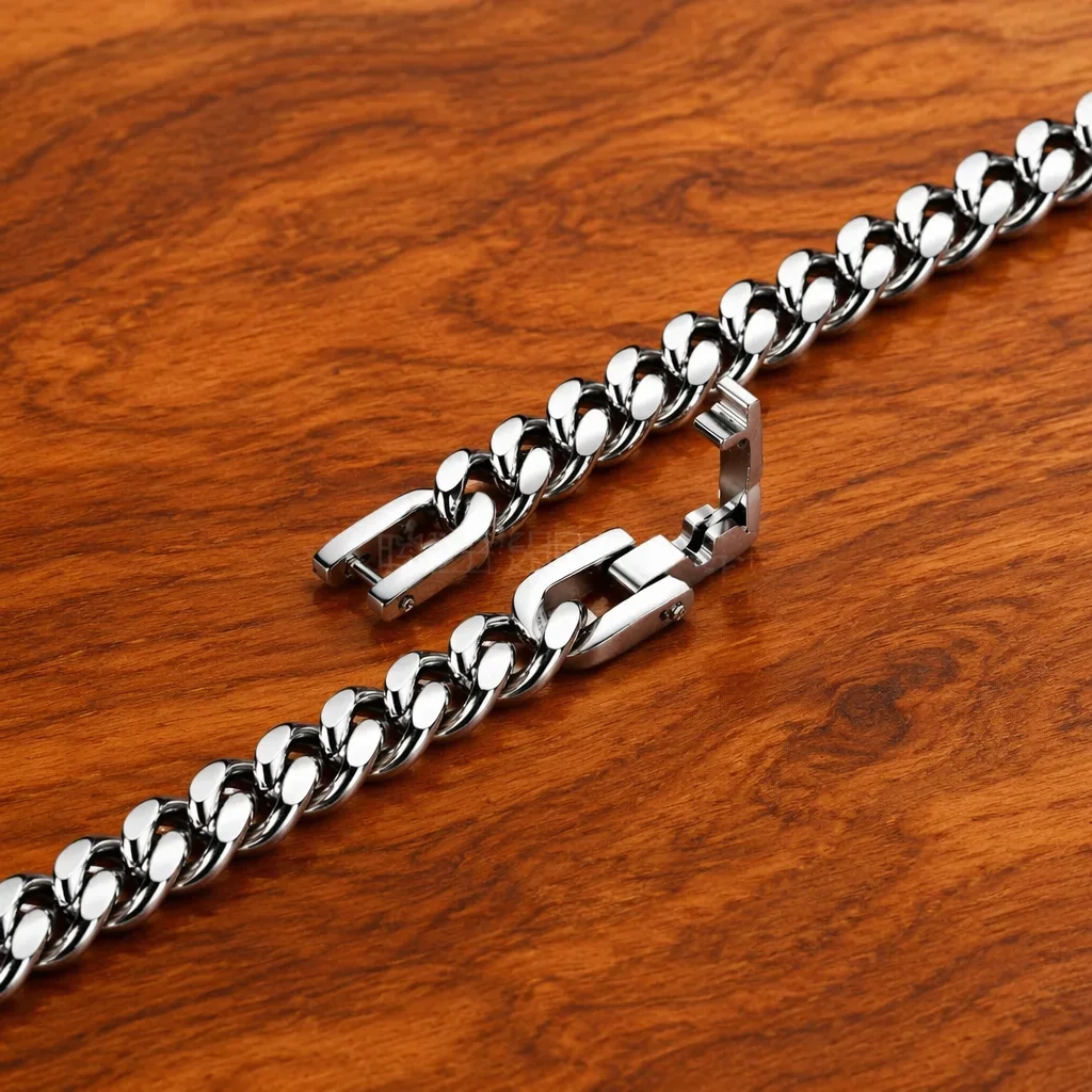 Fashionable Men's Double Chain Bracelet, 6/8/10mm Stainless Steel Encrypted Cuban Chain, punk Jewelry Gift