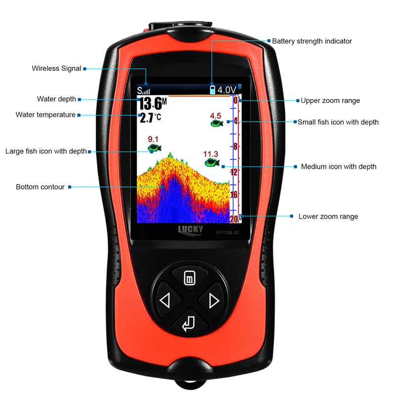 Wholesale depth 0.6m-75m pcb board sonar deeper  for bait boat