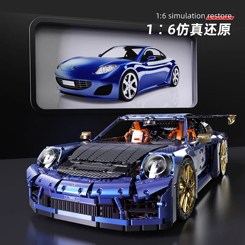 IN STOCK 1:6 Sports Car Building Blocks Model MOC Technical Creativity Vehicle Bricks Toys for Boys Birthday Gift Set