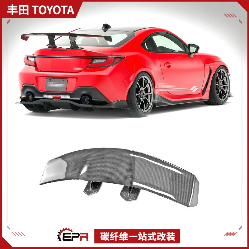 

Wisdom Workshop Compatible with Toyota GR86 ZN8 BRZ Carbon Fiber Modification Parts Varis Style GT Rear Spoiler Fixed Wi