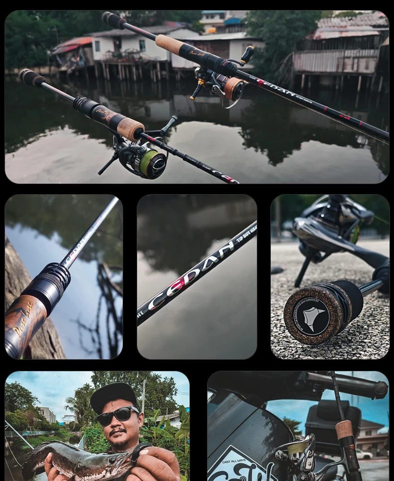 PURELURE NEUE CEDAN Solid Tip Bass Rod 36T Carbon Casting Spinning Angelruten Baitcasting 2,5g-12g Schnelle Forelle Angelrute Barsch Angelrute – Detail 20