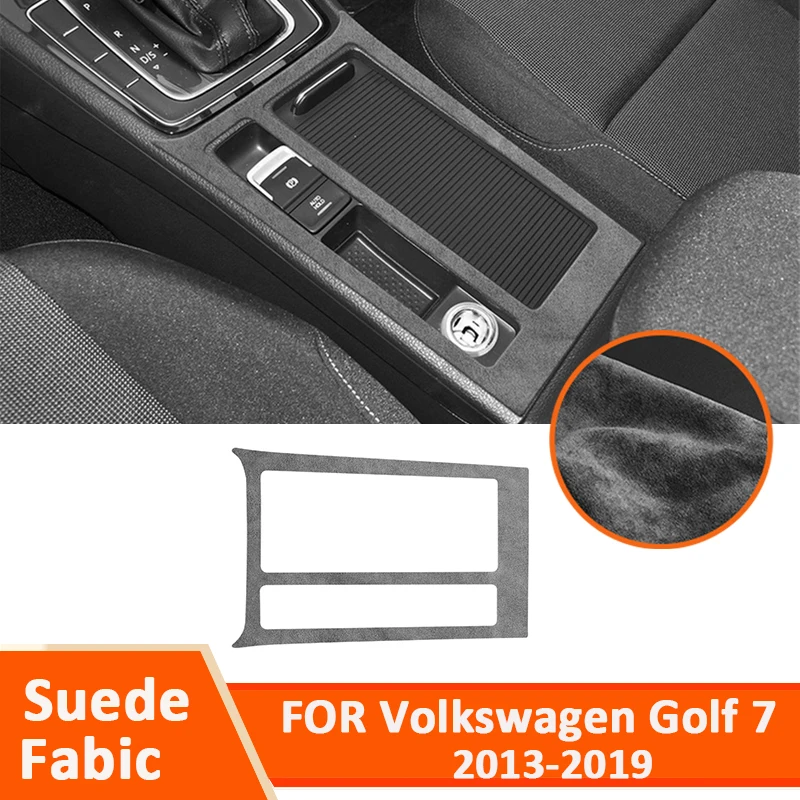 

Soft Suede Fabic Car Water Cup Holder Panel Trim Frame Decoration Interior Sticker For Volkswagen Golf 7 Golf 7.5 2013-2019
