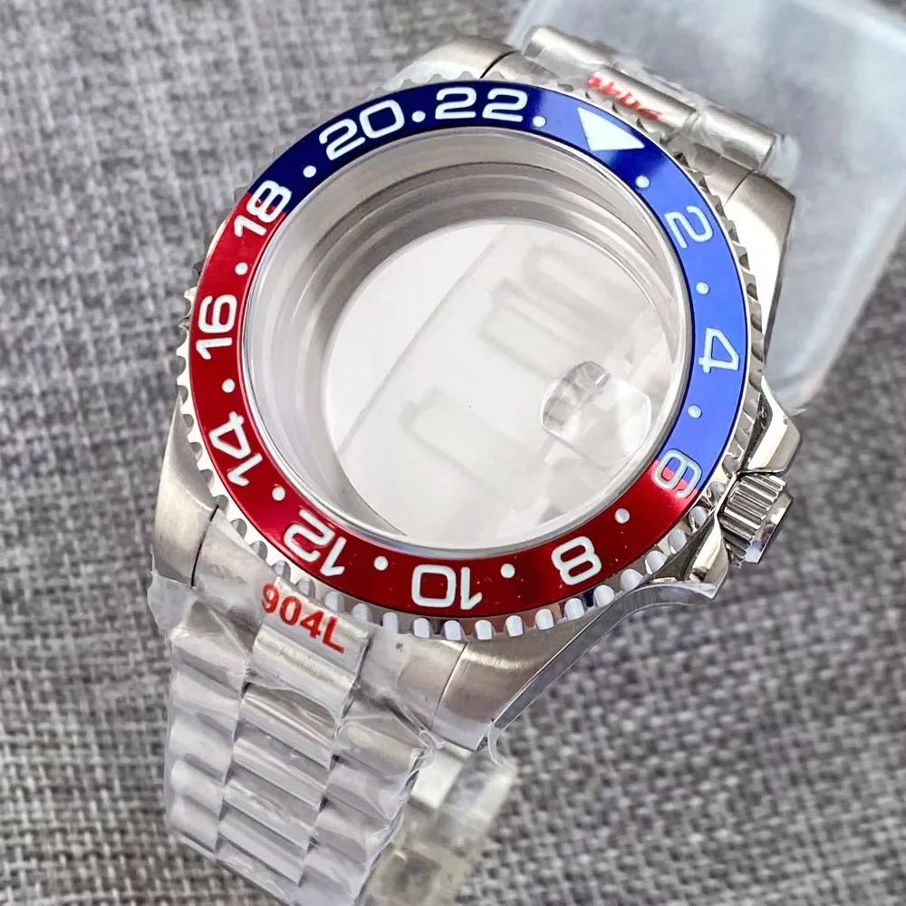 Tandorio New 40mm Diving Watch Case High Quality Sapphire Glass 20ATM With Ceramic Bezel Date Window Watch Accessories