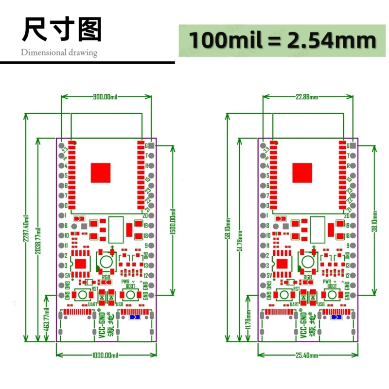 ESP32-C6-DevKitC-1 ESP32-C6 Kern platine wifi6 ble ZigBee-kompatible ESP32-WROOM serien module für verschiedene iot-Szenarien