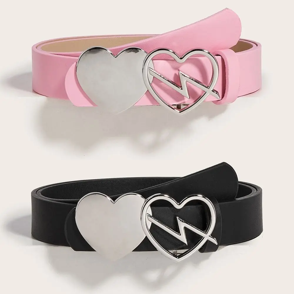 Ceinture en cuir Y2K Love Coussins, ceinture polyvalente, design de luxe, mode punk rock