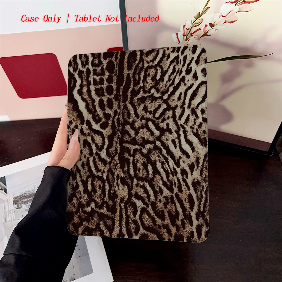 

Trendy Y-Fold Acrylic Leopard Print & Leopard Head iPad Case For Apple iPad Pro 11/12.9 Air 3/4/5 Mini 5/6 8th-10th Gen Cover