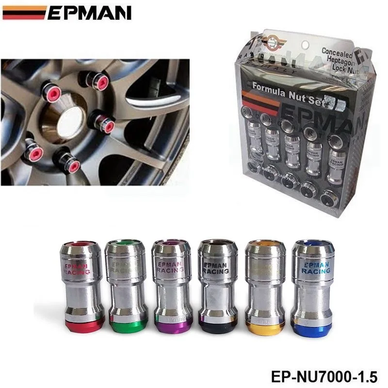 M12 X1.5 lub M12 X1.25 Autentyczne nakrętki EPMAN Acorn RIM Racing Wheel Lug Nuts Screw 20PCS Car For Toyota For Volkswagen EP-NU7000