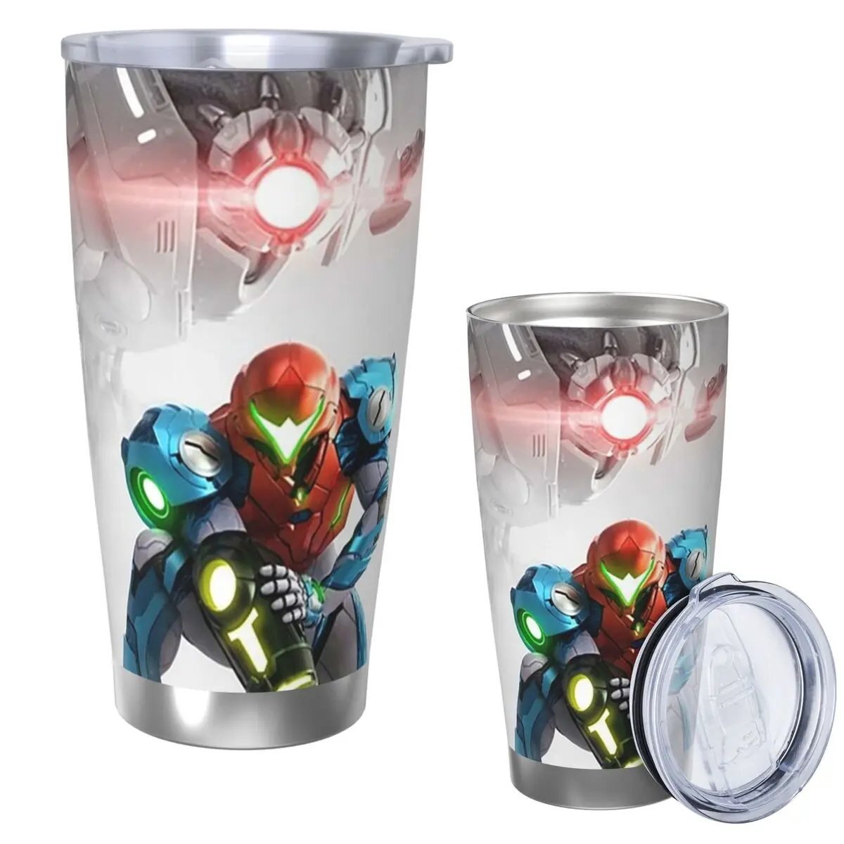 

Metroid Stainless Steel Tumbler Vacuum Insulated Mugs Thermal Cold Cup Straw With Lid 20oz