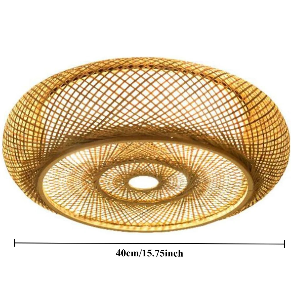 

Японский бамбуковый абажур 40/60 см для подвесного светильника, потолочного светильника, декоративный чехол для лампы E27 для домашнего интерьера