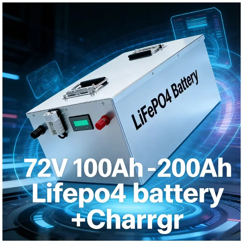 

72V LiFePO4 Battery Pack 100Ah-200Ah with Smart BMS – Reliable Off-Grid Power for Solar Energy Storage, RVs, Motorhomes, Golf C