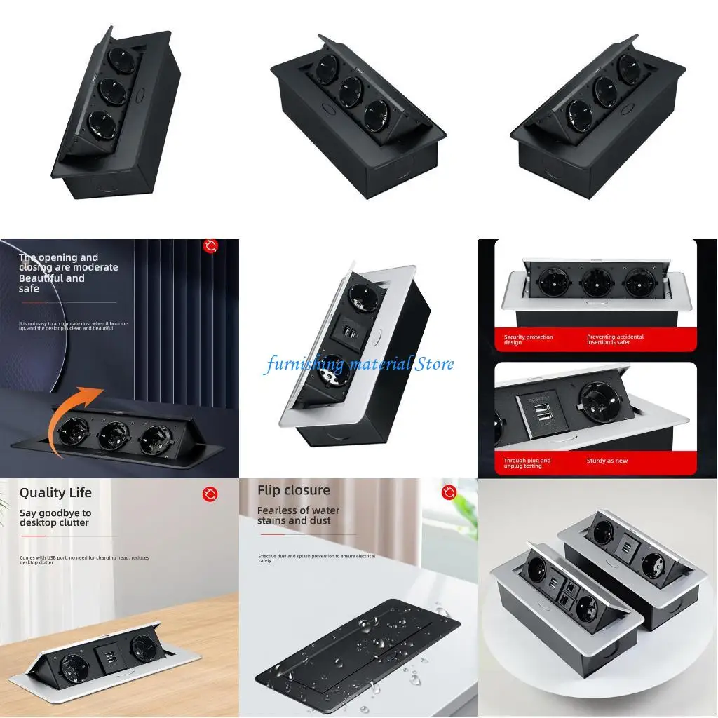 

Y5GD Office Desk Integrated EU Port 220V 2 CONDITIONING 2 USB Harbors Continuous Installation Plan