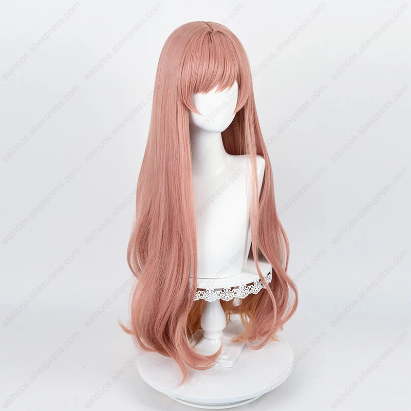 Rapi Long Cosplay Wig, Perucas Laranja e Rosa, Resistente ao Calor, Perucas Sintéticas, Cabelo Escalço, 85cm