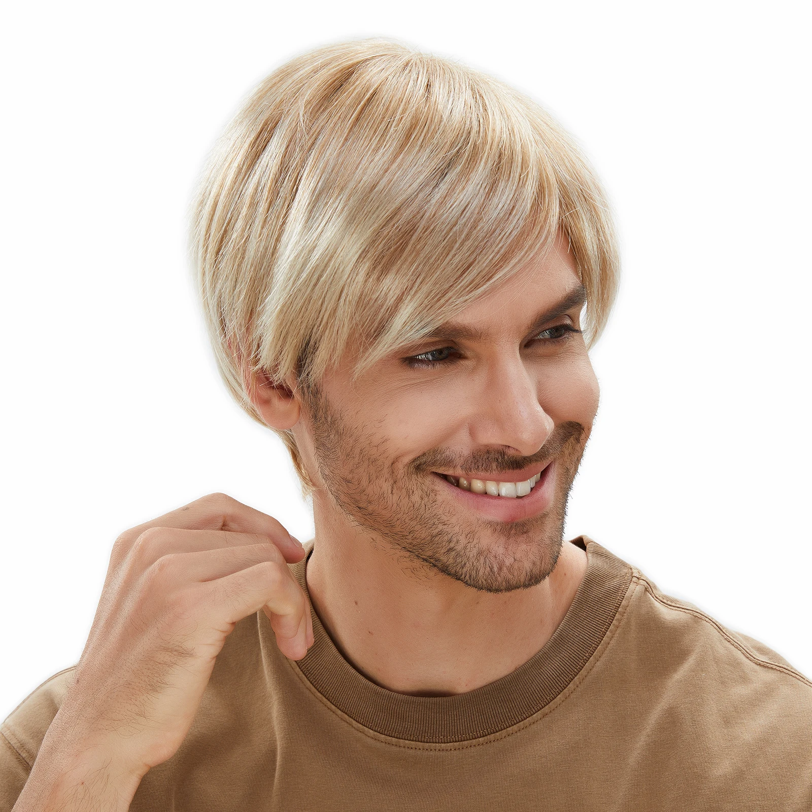 Hot Cool Male Synthetic Wig Handsome Short Auburn  Blonde and Natural Mens Wig Short