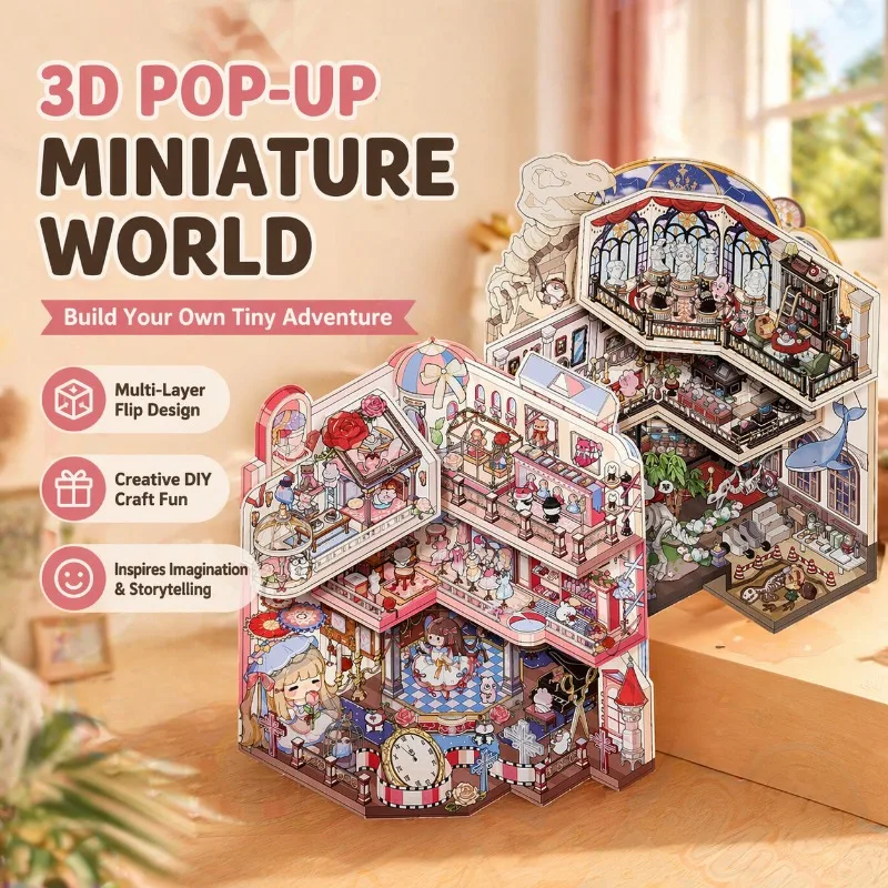 Multi-layer Flip Scene Sticker Series Features Oversized 3D Folded Structure Miniature Landscape Design Stereo Visual Effect