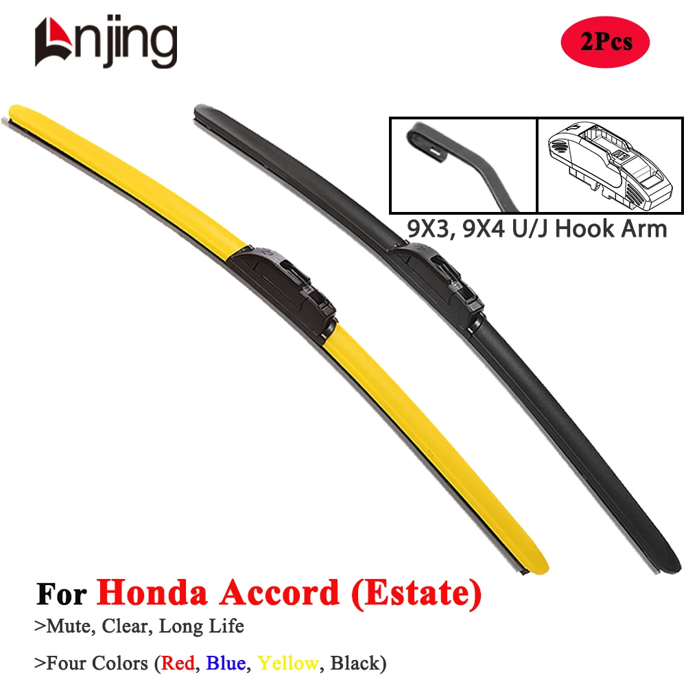 

LNJING Colorful Wiper Blades For Honda Accord Aerodeck Tourer CA CB CE CF CW 1986 1992 1997 1999 2005 2011 2016 Car Accessories