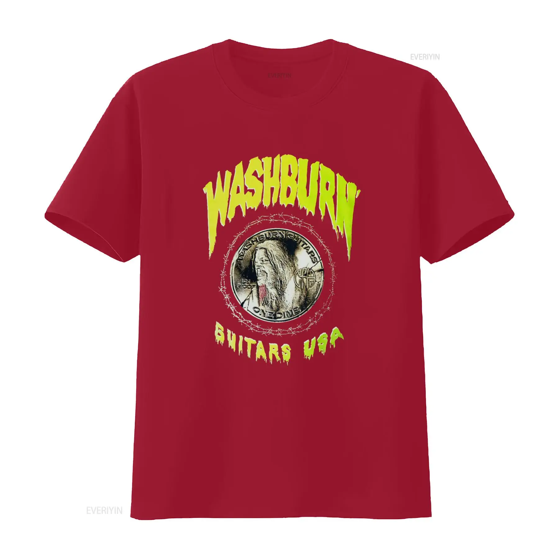 Washburn Guitars USA T Shirt with Dimebag Darrell and Barbed Wire