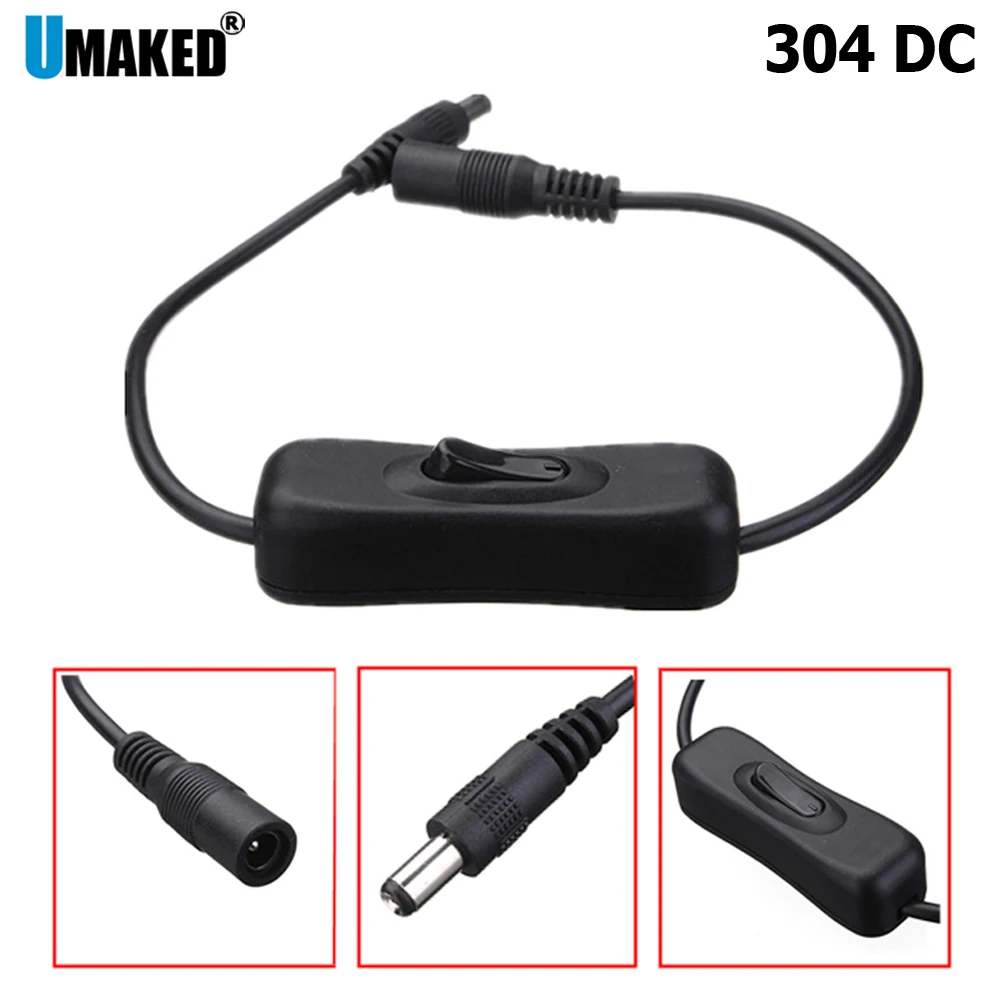 Wholesale Price 2.1x5.5mm for DC In Line Power Cable Connector Jack Wire With ON OFF Switch For LED Strip Light 12V 1A