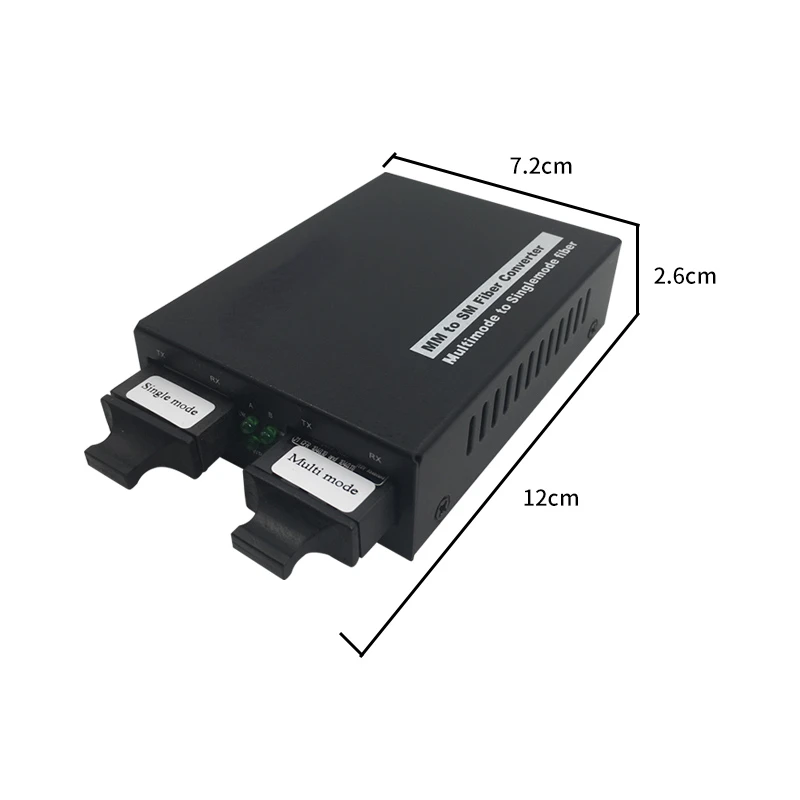Dual Fiber Optic Media Converter, Multi Mode, Single Mode, 2km to 25km, 100M, MM to SM