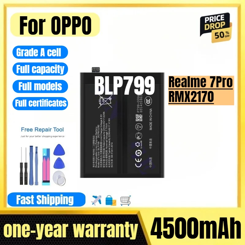 

BLP799 for OPPO Realme 7Pro/RMX2170 Mobile Phone Battery High Quality High Capacity Replacement Bateria Grade A Cell with Tools