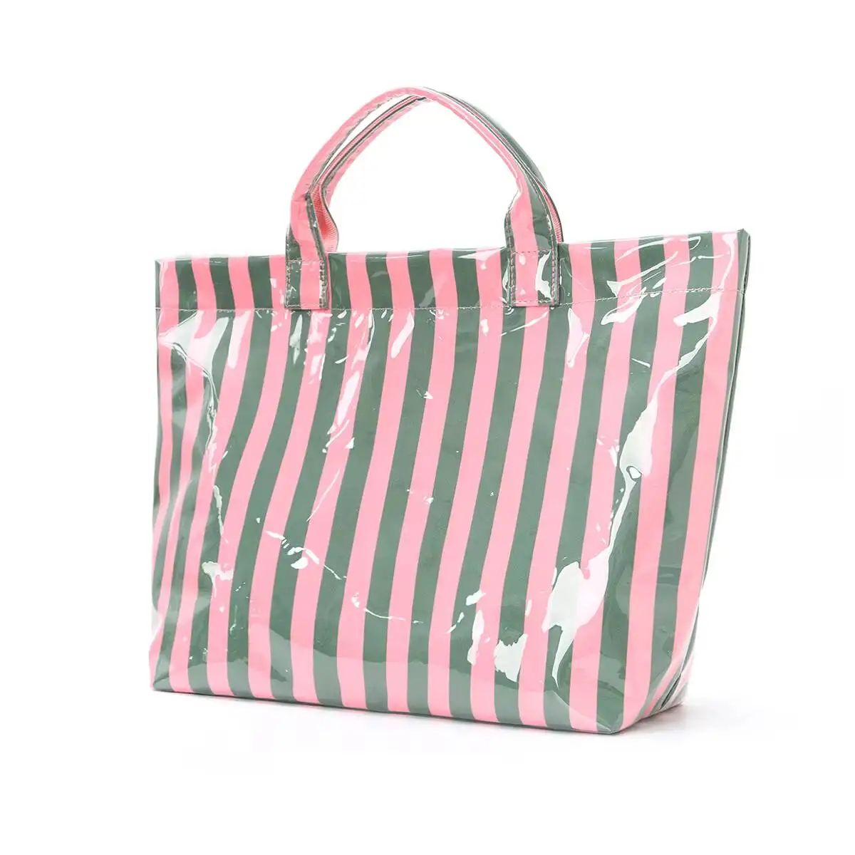 Cross-border Striped Tote Bag Stylish And Lightweight Handbag Large-capacity Portable Travel Shoulder Bag For Women 2026 New