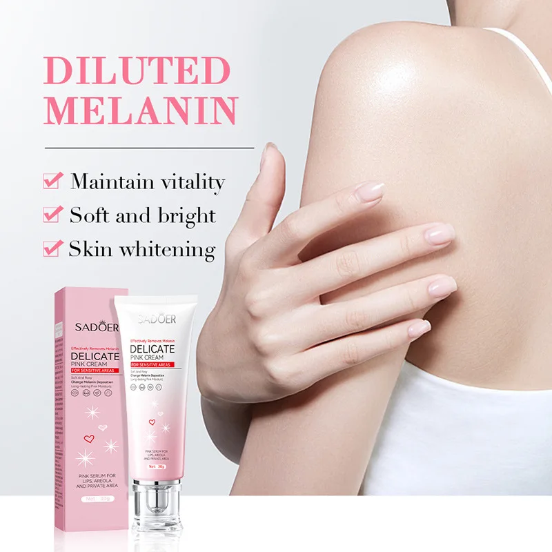 Whitening Body Cream Lighten Melanin Pink Cream Underarm Knees Inner Thighs Bleaching Cream Moisturizing Brightening Body Care