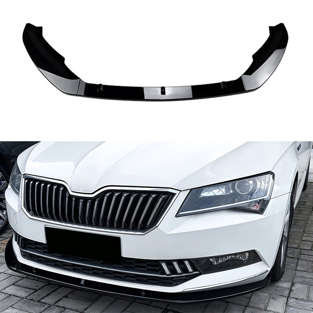 

Gloss Black Front Bumper Lip Diffuser Spoiler For Skoda Superb B8 2016-2018