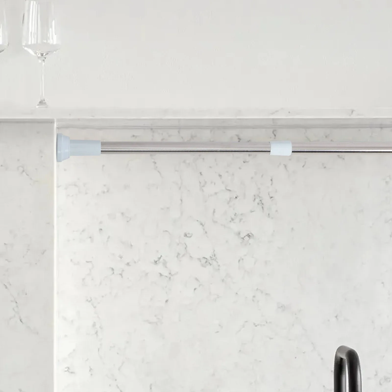 

Telescopic Adjustable Stainless Steel Curtain Rod 50-80cm No Drilling Tension Rod Clothes Rail Shower Window Curtain Pole