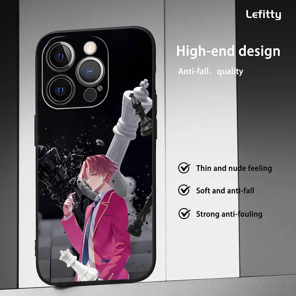 Cool Anime Clase C de la Elite Funda de teléfono para IPhone 16 15 14 13 Pro Max Plus Mini Funda suave esmerilada negra