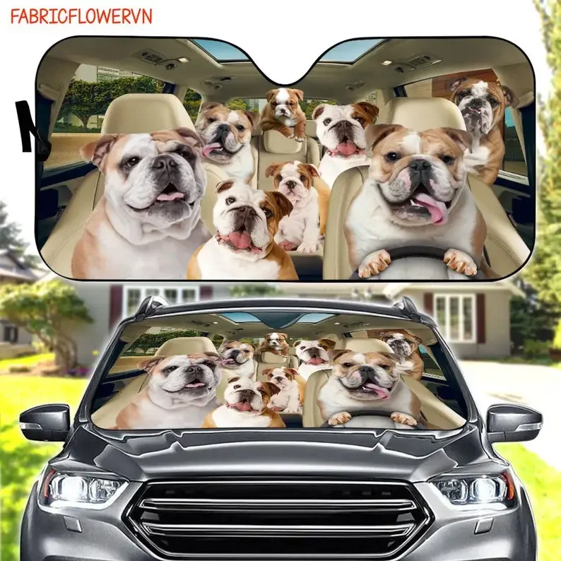 Parasol de coche de Bulldog, decoración de coche de Bulldog, parabrisas de Bulldog, regalo para amantes de los perros, parasol de coche de perro, Regalo para mamá, regalo para papá