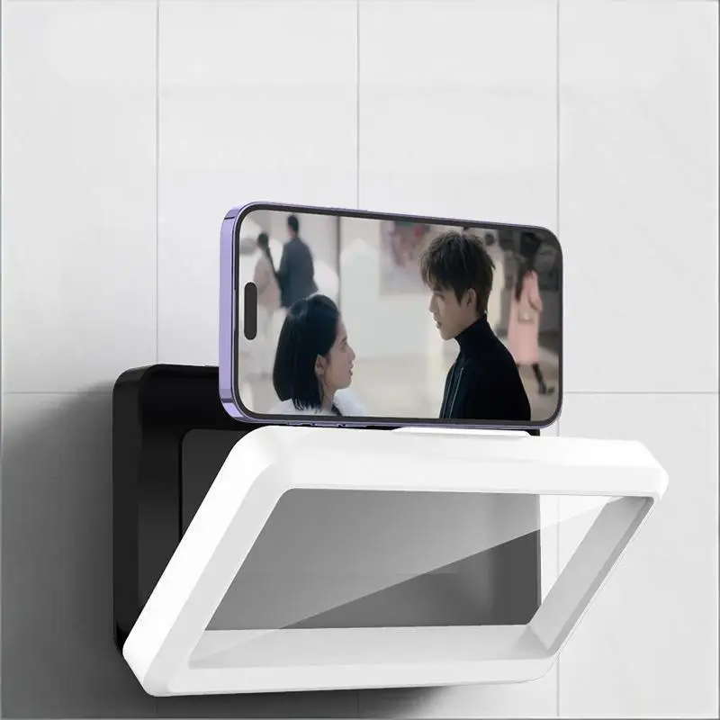 1Pcs 방수 욕실 벽걸이 형 휴대 전화 상자 보호 커버 터치 스크린 휴대 전화 홀더 주방 밀봉 보관