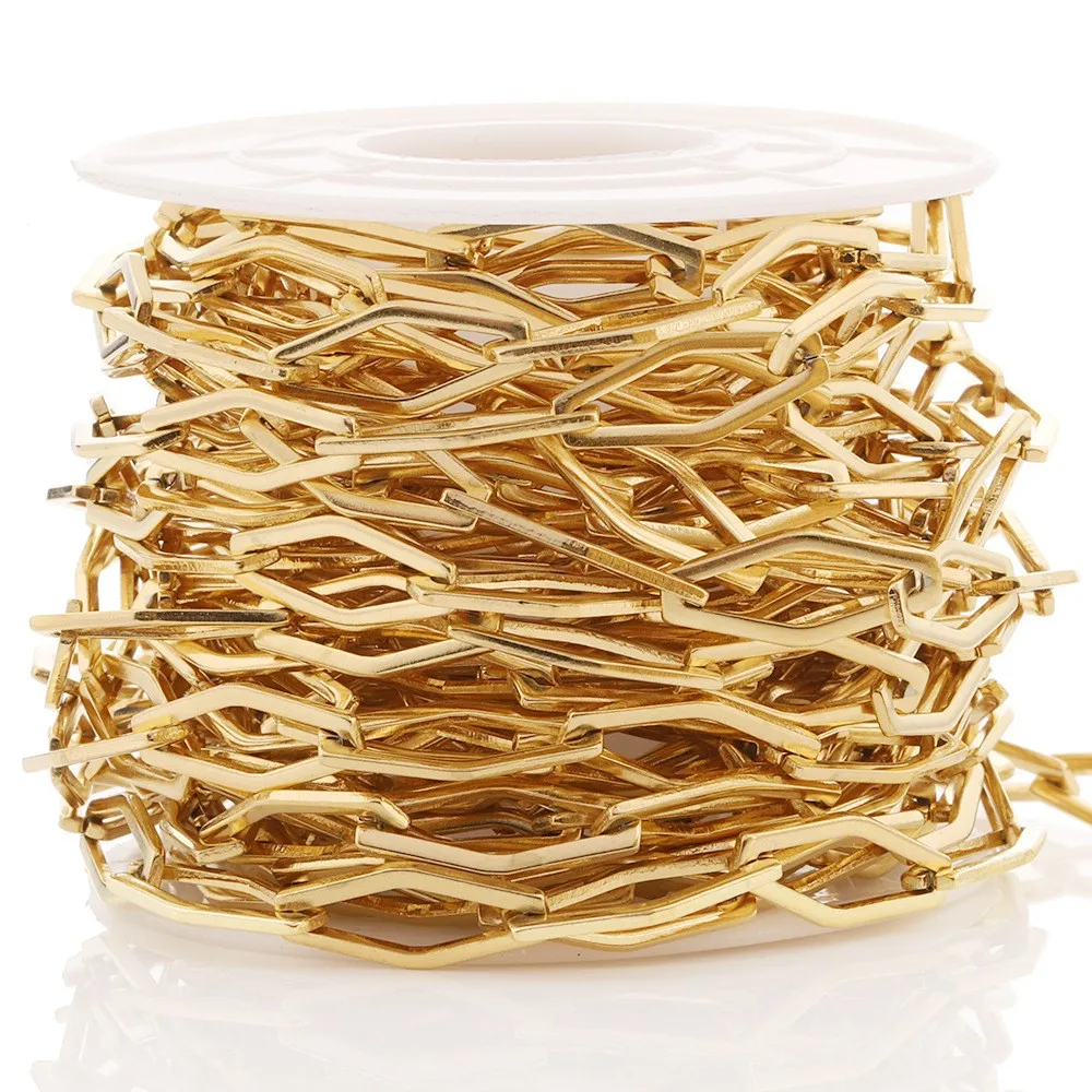 مصنع الجملة الفولاذ المقاوم للصدأ المعين سلسلة 18K PVD مطلية بالذهب لصنع المجوهرات سوار المرأة #5