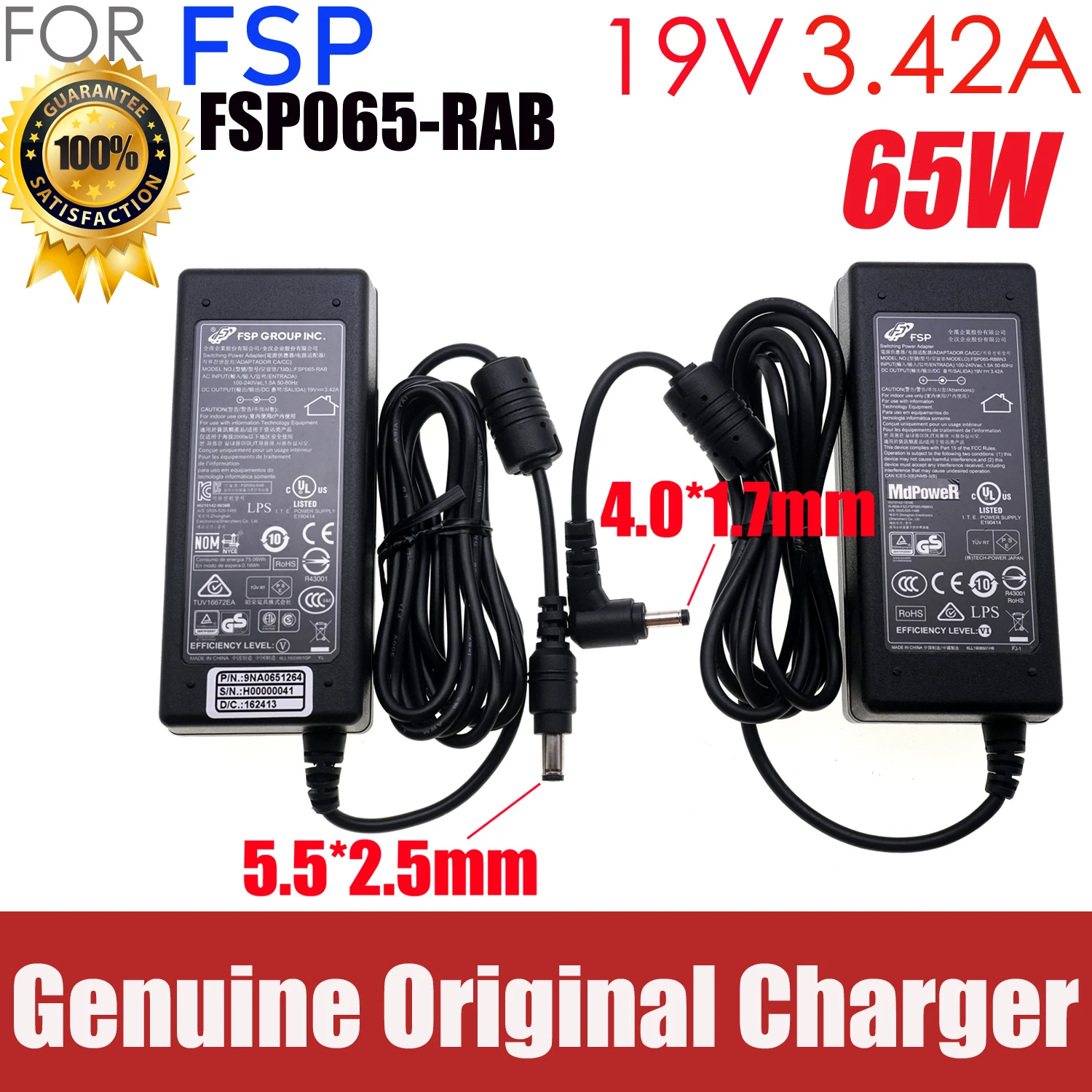 

Genuine FSP 19V 3.42A 65W FSP065-REBN2 FSP065-RBBN3 FSP065-RECN2 FSP065-REB AC Adapter Charger Monitor Laptop Power Supply